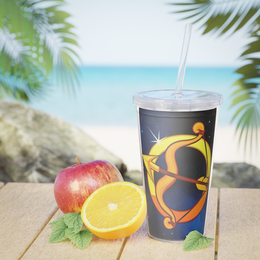 Zodiac Sign Sagittarius - 20oz Plastic Tumbler with Straw