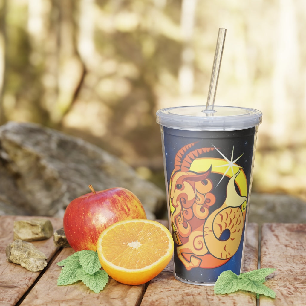 Zodiac Sign Capricorn - 20oz Plastic Tumbler with Straw