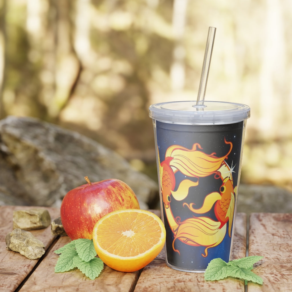 Zodiac Sign Pisces - 20oz Plastic Tumbler with Straw