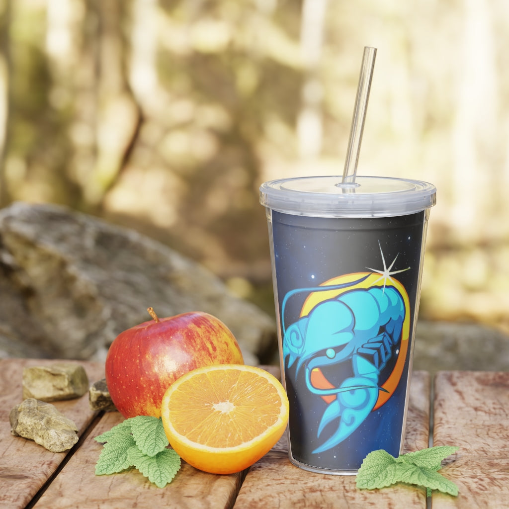 Zodiac Sign Cancer - 20oz Plastic Tumbler with Straw