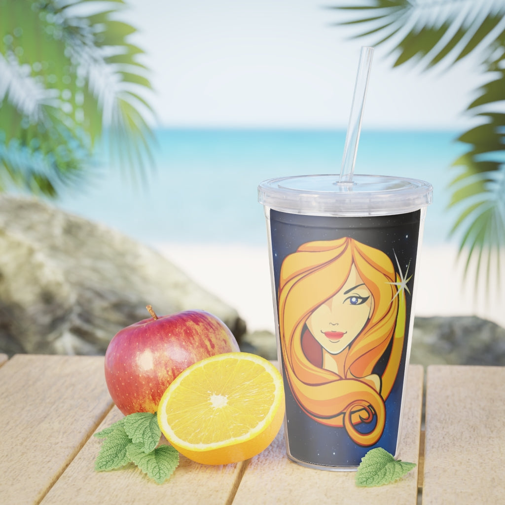 Zodiac Sign Virgo - 20oz Plastic Tumbler with Straw