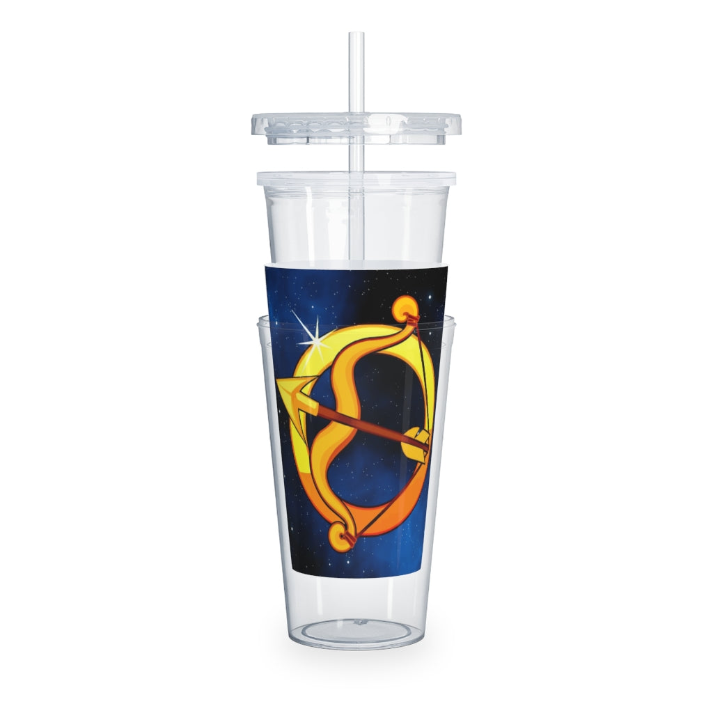 Zodiac Sign Sagittarius - 20oz Plastic Tumbler with Straw