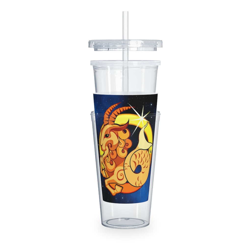 Zodiac Sign Capricorn - 20oz Plastic Tumbler with Straw