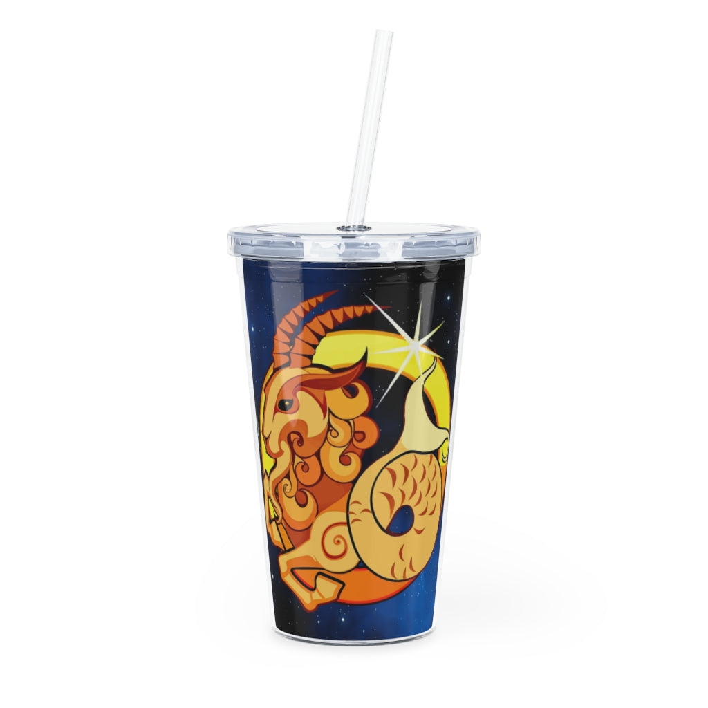 Zodiac Sign Capricorn - 20oz Plastic Tumbler with Straw