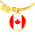Canadian Flag - 18k Gold Finished Bangle Bracelet