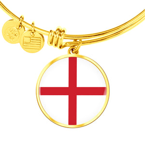 English Flag - 18k Gold Finished Bangle Bracelet