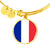 French Flag - 18k Gold Finished Bangle Bracelet
