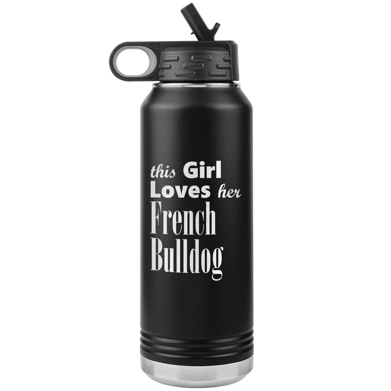 French Bulldog - 32oz Insulated Water Bottle
