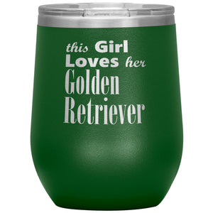 Golden Retriever - 12oz Insulated Wine Tumbler