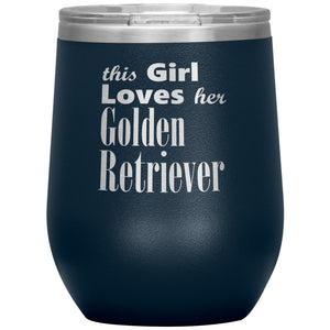 Golden Retriever - 12oz Insulated Wine Tumbler