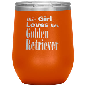 Golden Retriever - 12oz Insulated Wine Tumbler