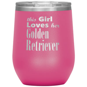 Golden Retriever - 12oz Insulated Wine Tumbler