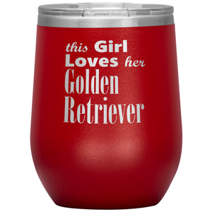 Golden Retriever - 12oz Insulated Wine Tumbler