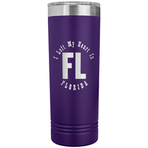 Heart In Florida v01 - 22oz Insulated Skinny Tumbler