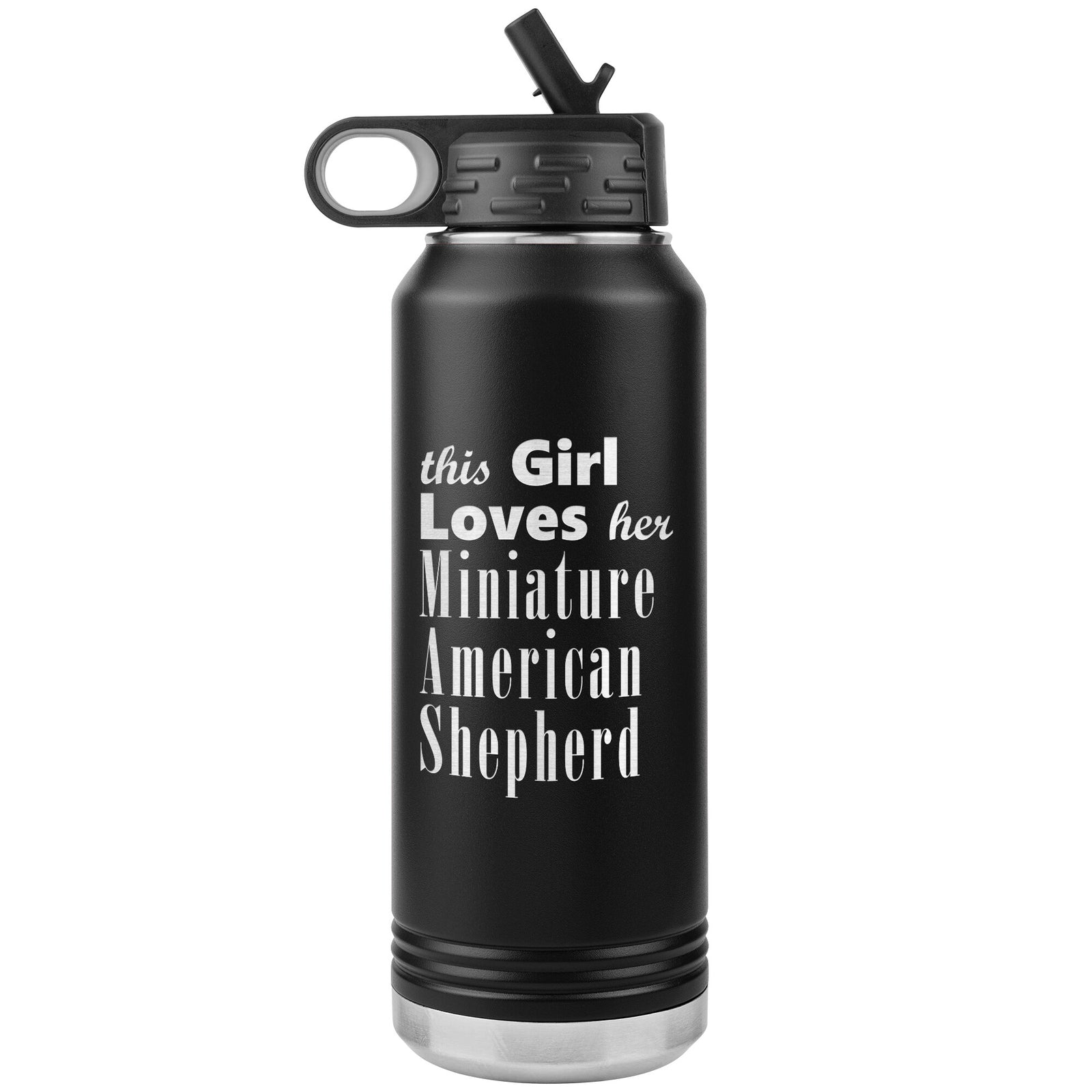 Miniature American Shepherd - 32oz Insulated Water Bottle