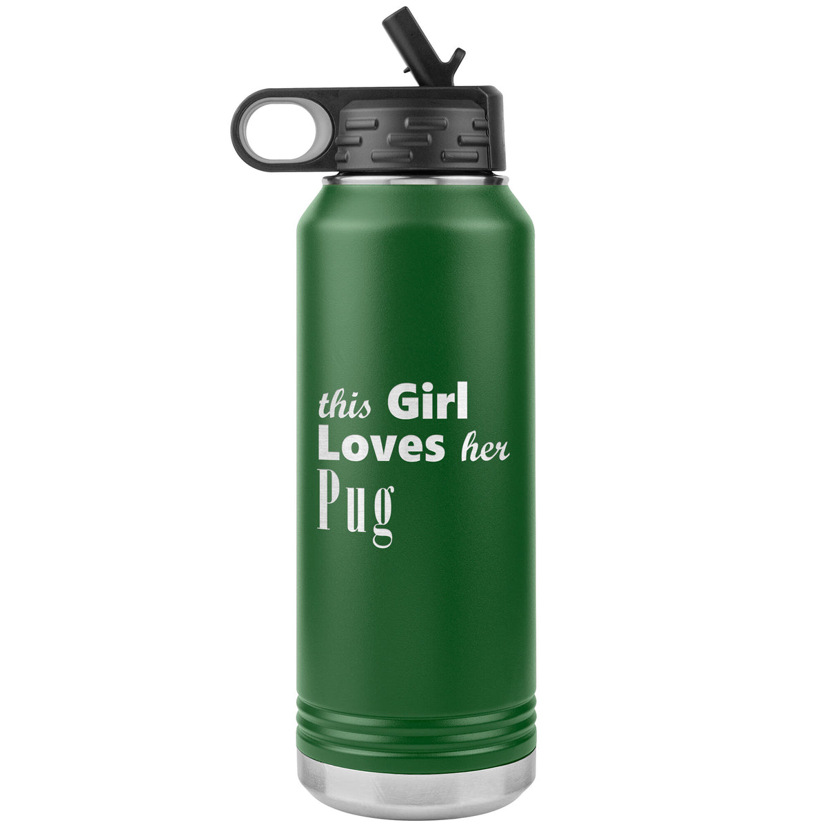 Pug - 32oz Insulated Water Bottle