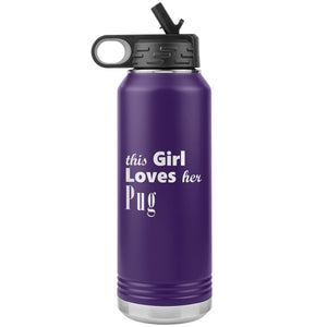 Pug - 32oz Insulated Water Bottle