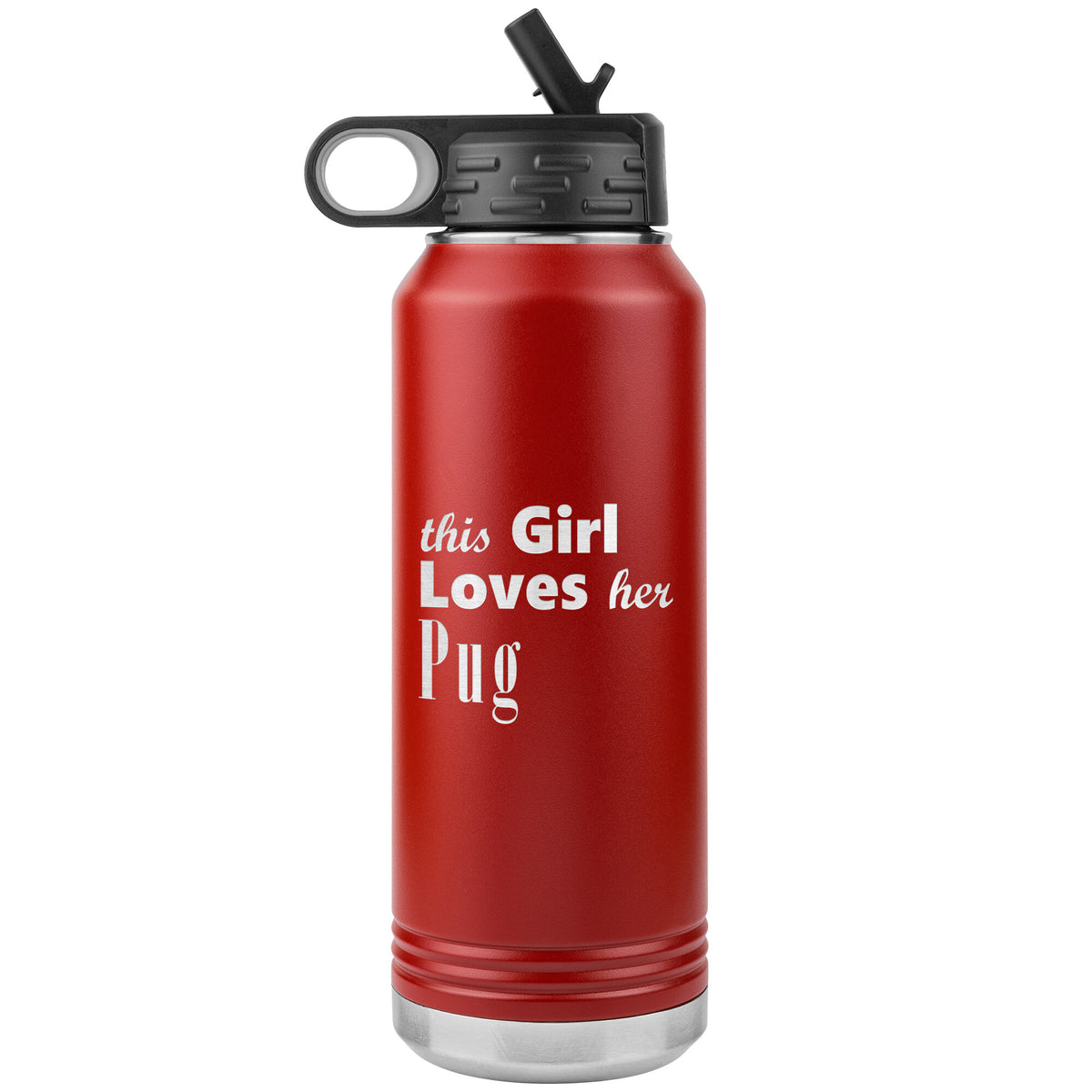 Pug - 32oz Insulated Water Bottle