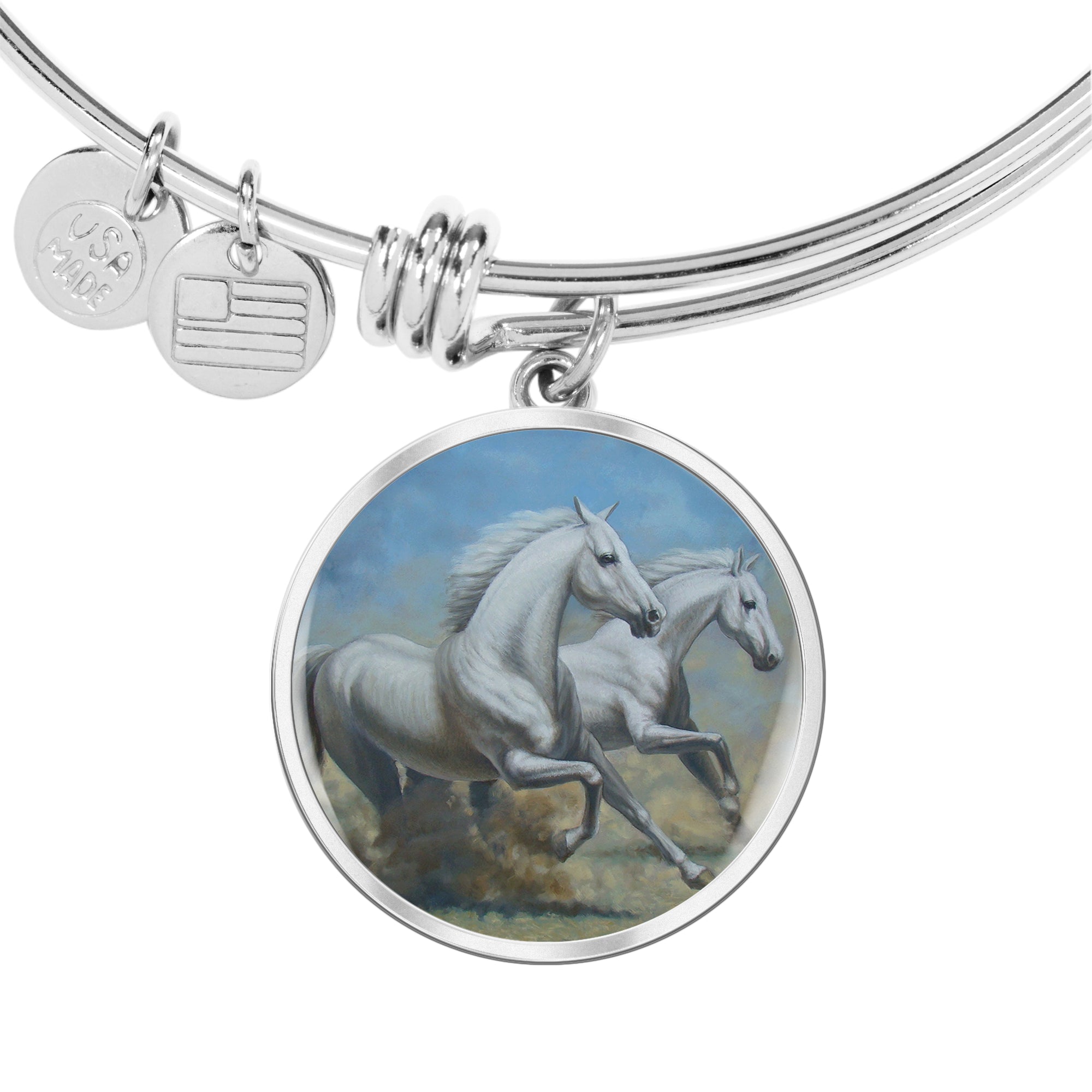 Running Horses - Bangle Bracelet