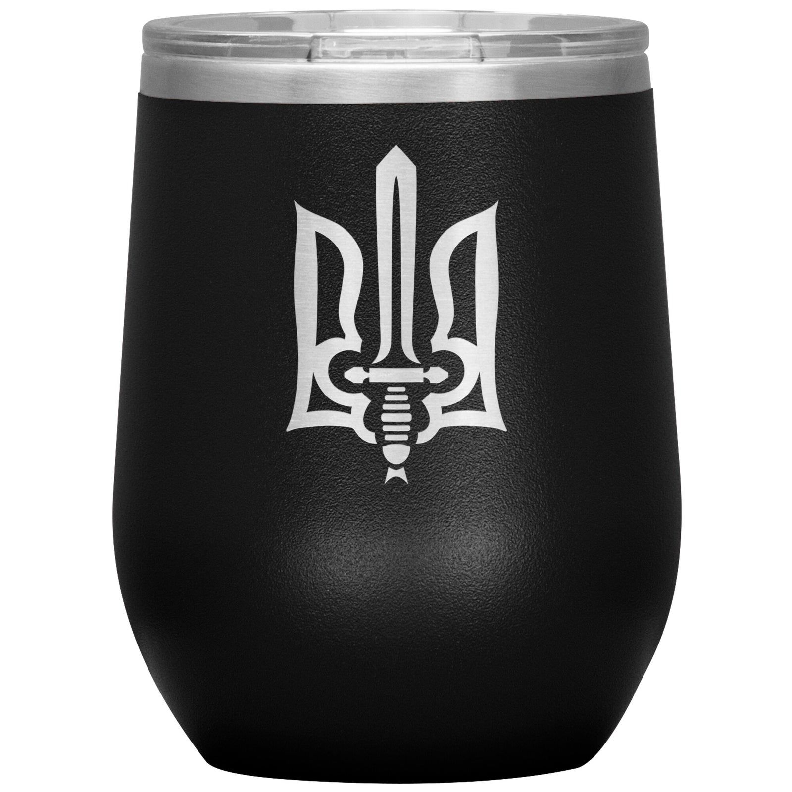 Stylized Tryzub - 12oz Insulated Wine Tumbler
