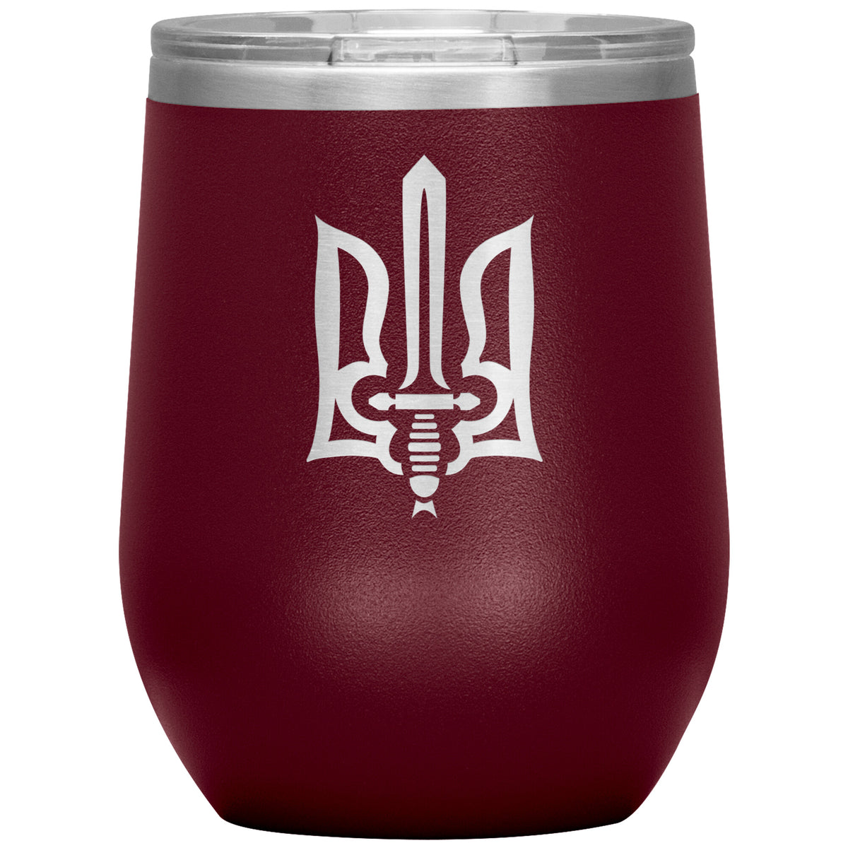 Stylized Tryzub - 12oz Insulated Wine Tumbler