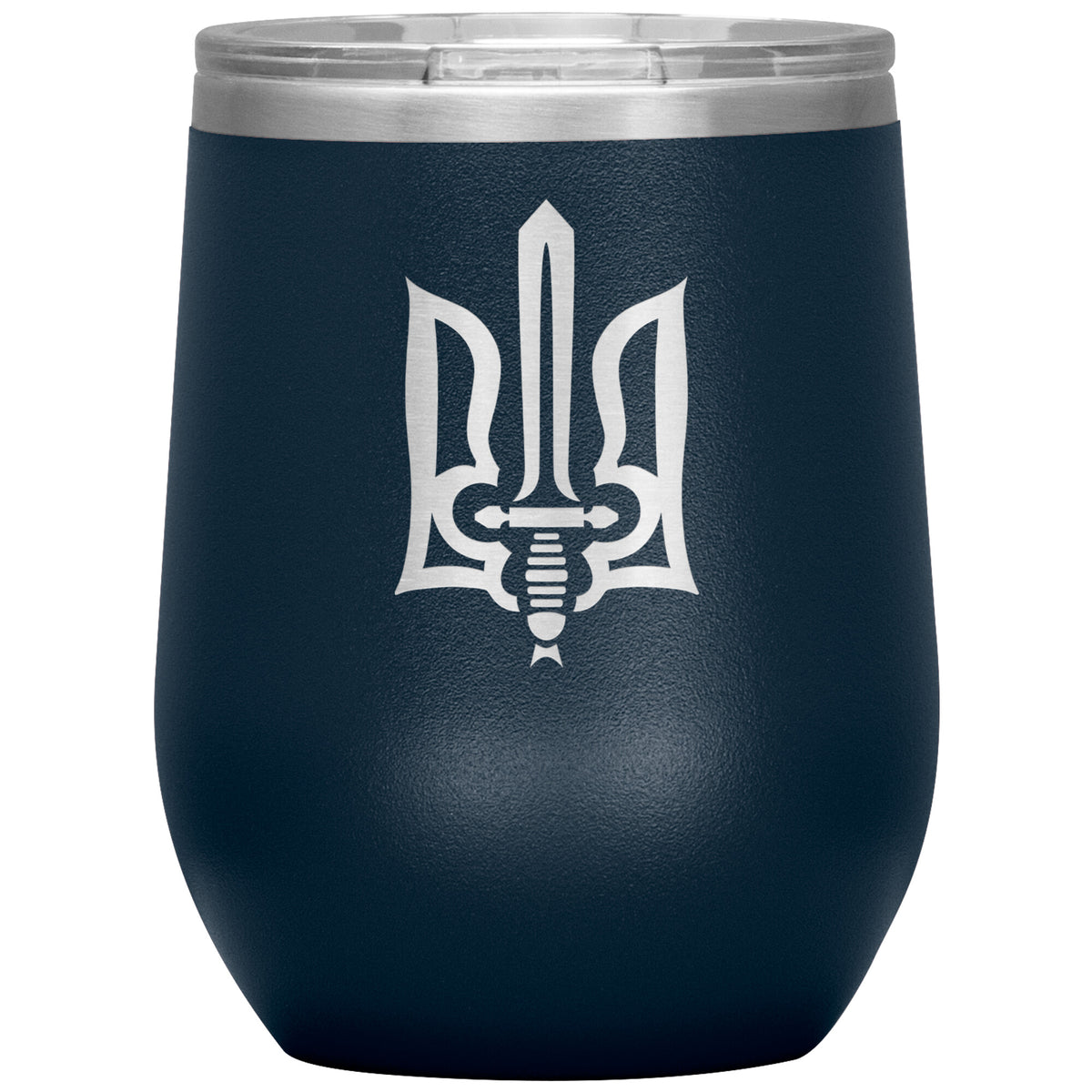 Stylized Tryzub - 12oz Insulated Wine Tumbler