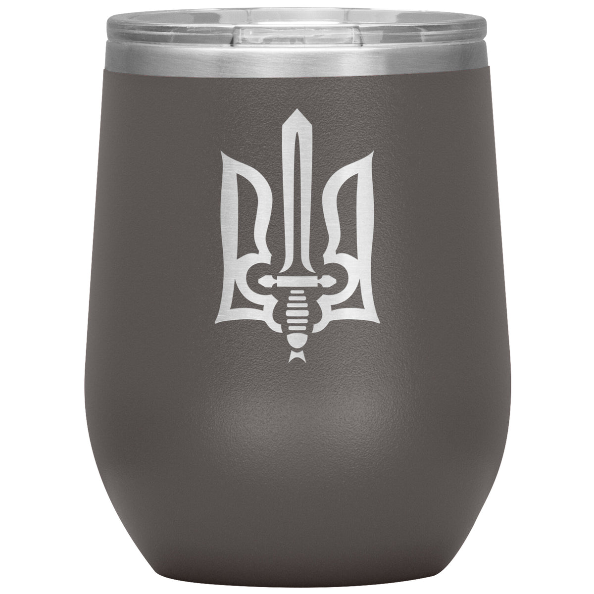 Stylized Tryzub - 12oz Insulated Wine Tumbler