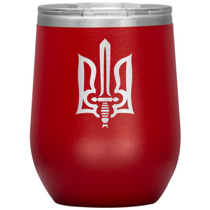 Stylized Tryzub - 12oz Insulated Wine Tumbler