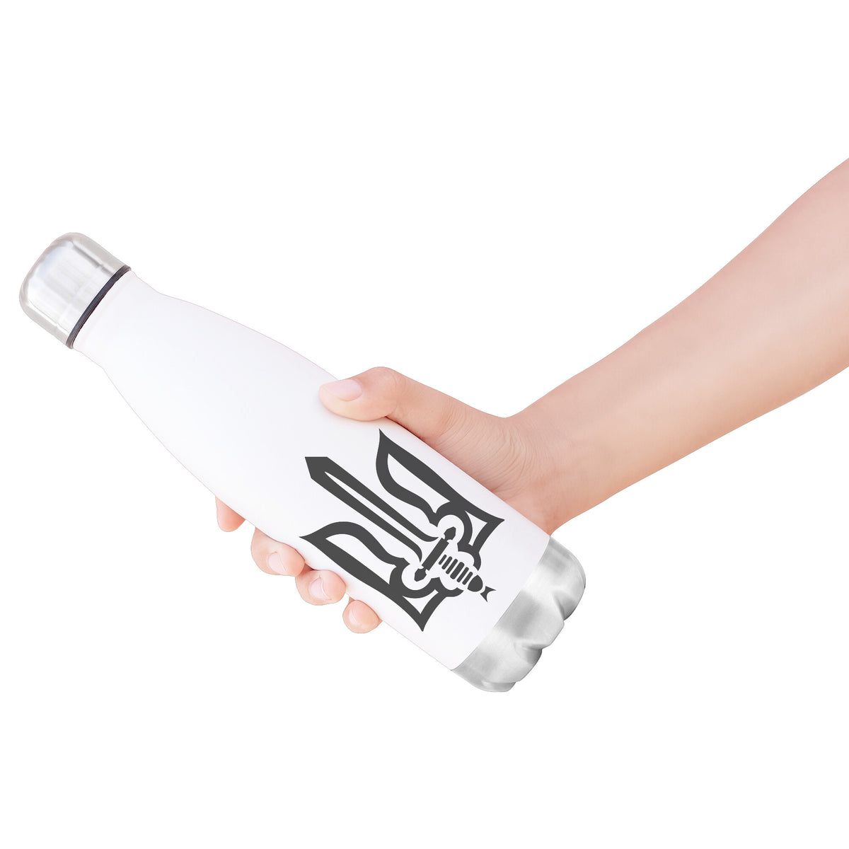 Stylized Tryzub (Black) - 20oz Insulated Water Bottle