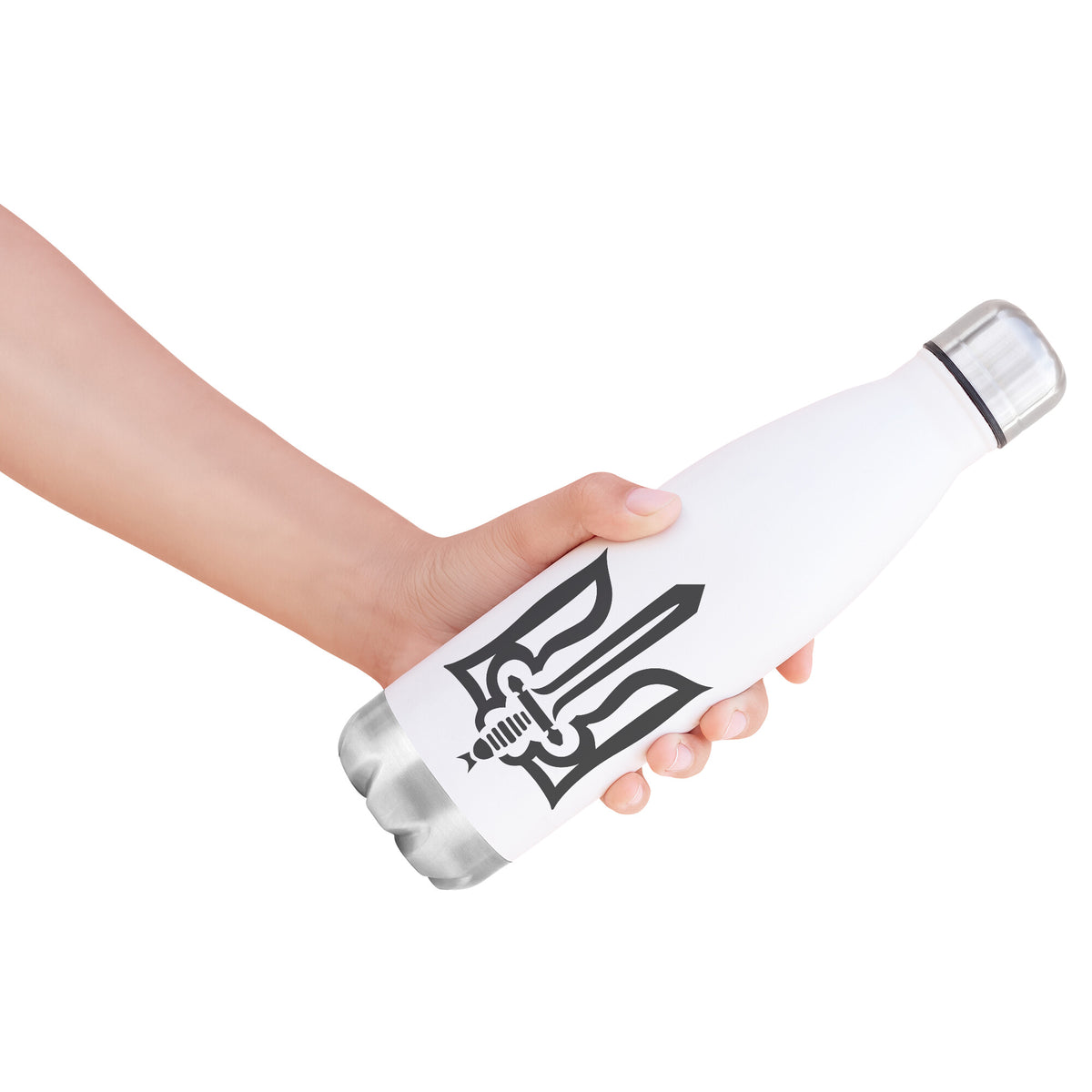 Stylized Tryzub (Black) - 20oz Insulated Water Bottle