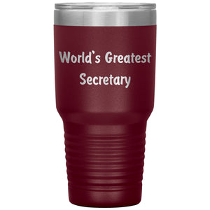 World's Greatest Secretary - 30oz Insulated Tumbler