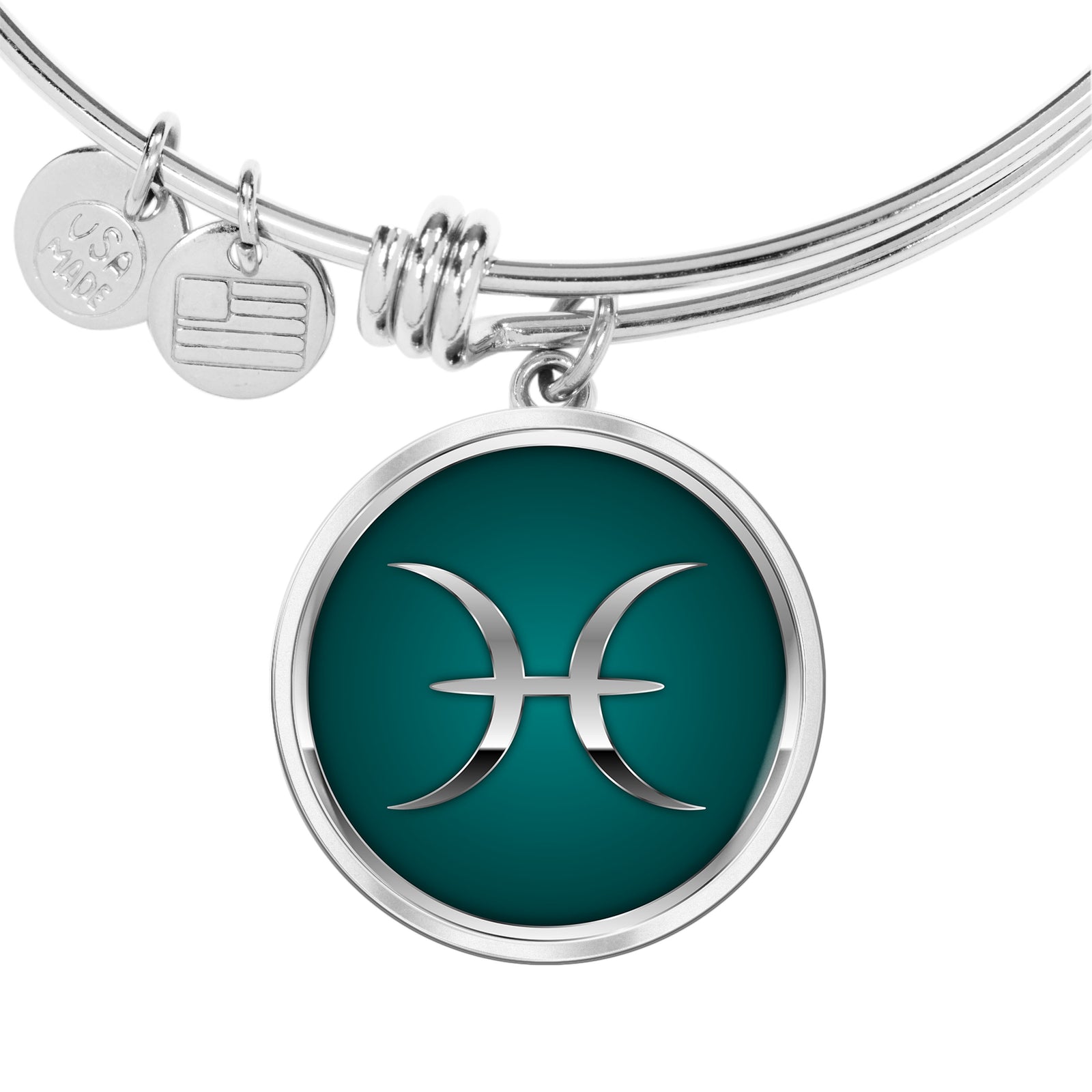 Zodiac Sign Pisces v2 - Bangle Bracelet