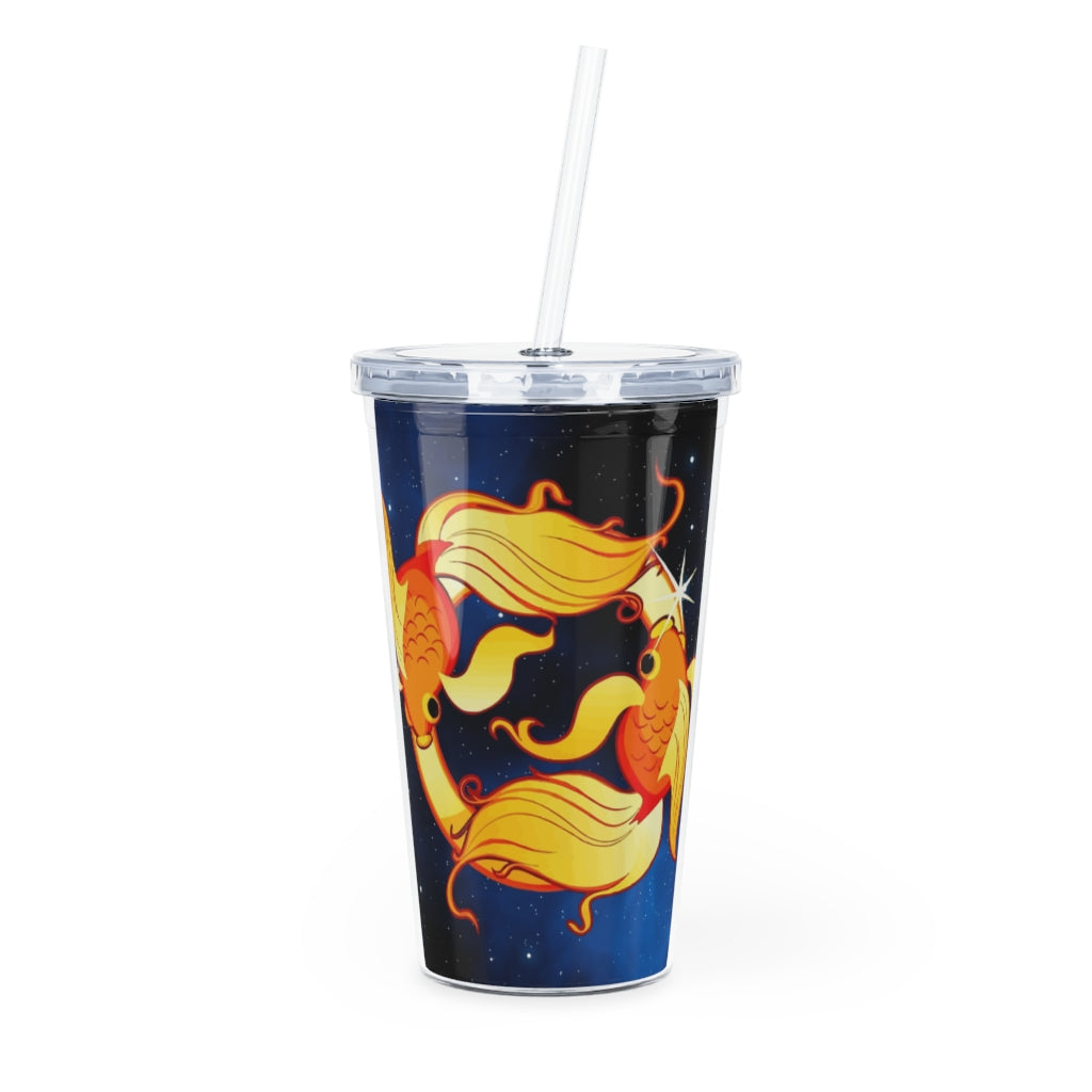 Zodiac Sign Pisces - 20oz Plastic Tumbler with Straw