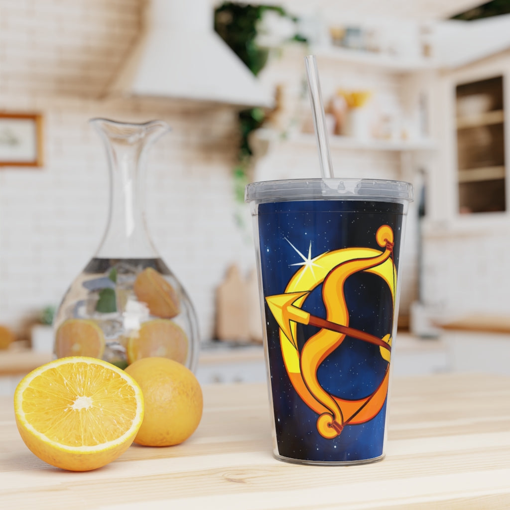 Zodiac Sign Sagittarius - 20oz Plastic Tumbler with Straw