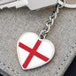 English Flag - Heart Pendant Luxury Keychain