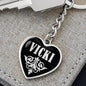 Vicki v02 - Heart Pendant Luxury Keychain