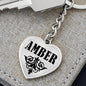 Amber v01 - Heart Pendant Luxury Keychain