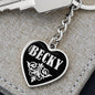 Becky v02 - Heart Pendant Luxury Keychain