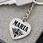Maria v01 - Heart Pendant Luxury Keychain