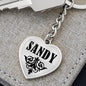Sandy v01 - Heart Pendant Luxury Keychain