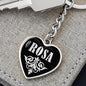 Rosa v02 - Heart Pendant Luxury Keychain