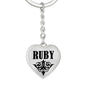 Ruby v01 - Heart Pendant Luxury Keychain