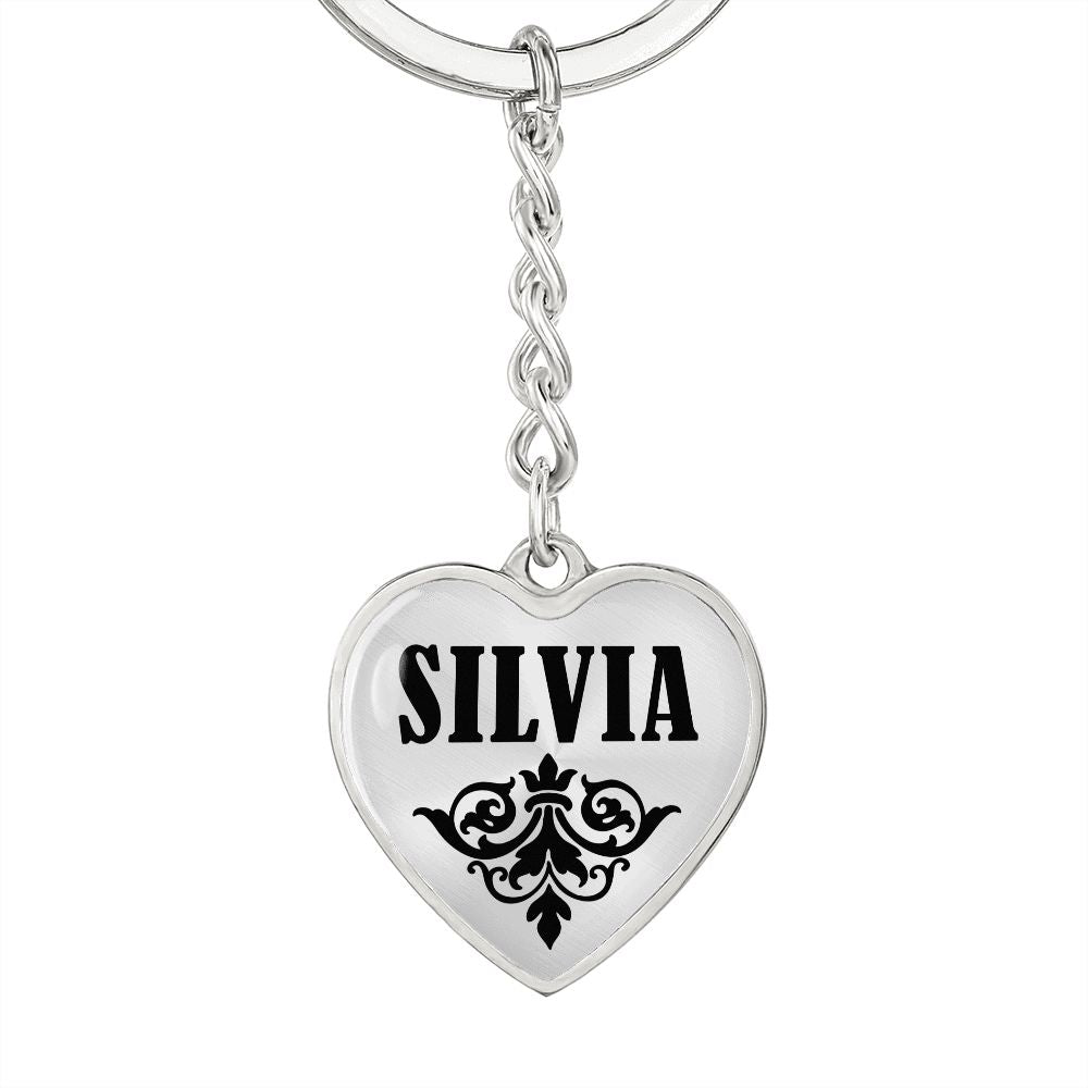 Silvia  v01 - Heart Pendant Luxury Keychain