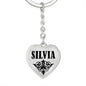 Silvia  v01 - Heart Pendant Luxury Keychain