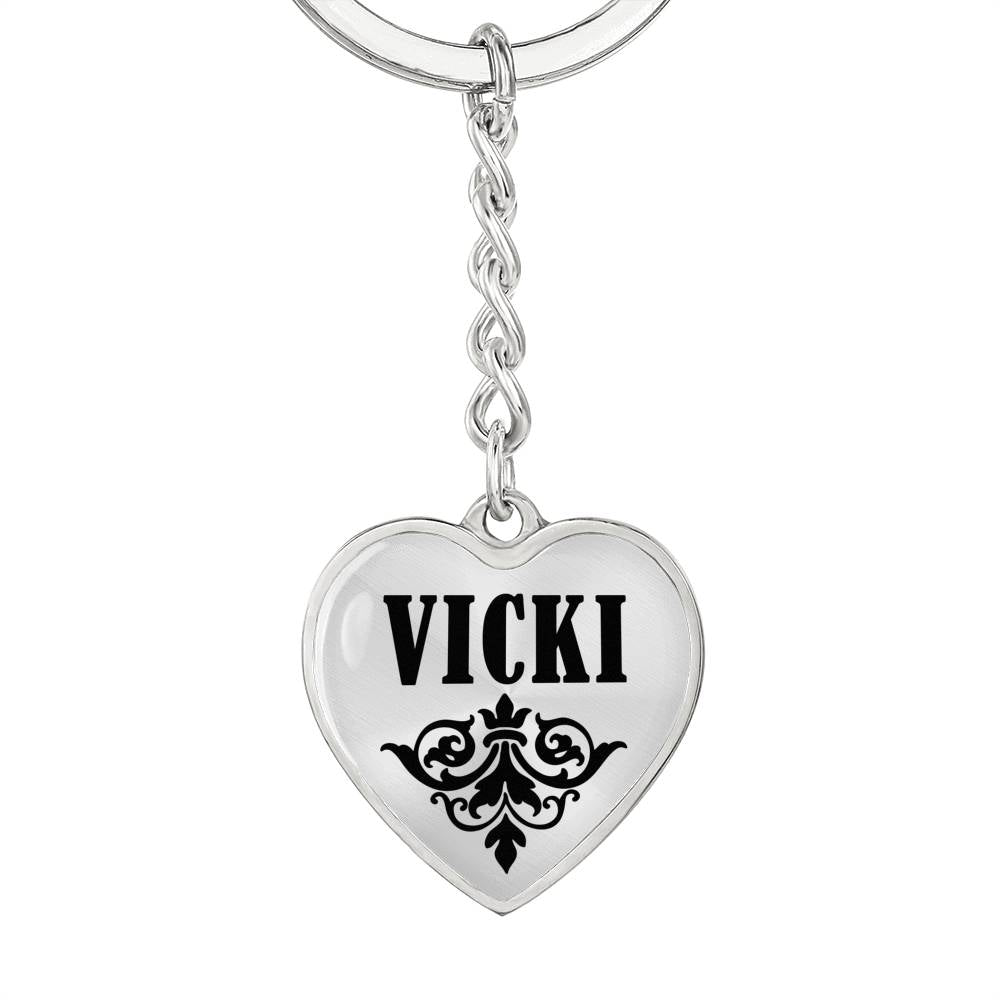 Vicki v01 - Heart Pendant Luxury Keychain