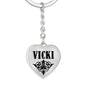 Vicki v01 - Heart Pendant Luxury Keychain