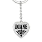 Diane v01 - Heart Pendant Luxury Keychain