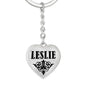 Leslie v01 - Heart Pendant Luxury Keychain