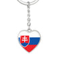 Slovak Flag - Heart Pendant Luxury Keychain