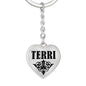 Terri v01 - Heart Pendant Luxury Keychain
